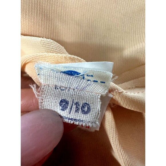 Vintage 70s Chiffon Dress Split Sleeve Maxi Capelet Peach Floral Split Sleeve - Picture 10 of 16